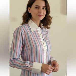 Elegant Striped Button-Down Shirt for Women Edition limitee #004/111